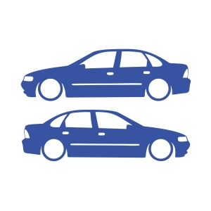 Basık Opel Vectra Sticker 17x17 Cm Mavi