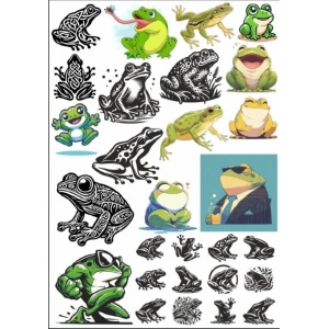 Kurbağa Sticker Set
