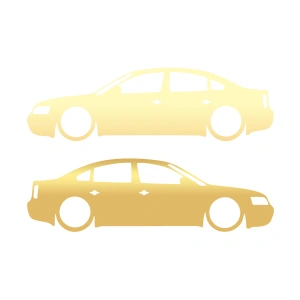 Basık Passat Sticker 17x17 Cm Gold