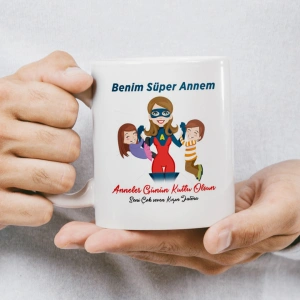 Anneler Günü Kupası - Benim Süper Annem ve Çocukları - Anneler Günün Kutlu Olsun