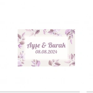 Çam Kozalaklı ve Kuşlu Kış Etiketi Kına Nişan Düğün 3x3 cm özel etiket / 50 adet sticker