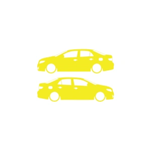 Basık Corolla Sticker 17x17 Cm Sarı