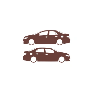 Basık Corolla Sticker 17x17 Cm Kahverengi