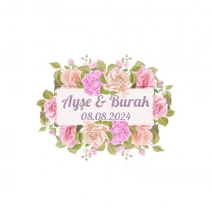 Kış Meyveli Kuşlu Oval Etiket Kına Nişan Düğün 3x3 cm özel etiket / 50 adet sticker