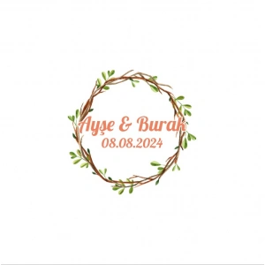Kış Yaprakları ve Meyveli Yuvarlak Etiket Kına Nişan Düğün 3x3 cm özel etiket / 50 adet sticker