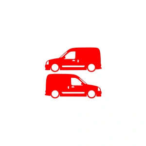 Basık Renault Kangoo Sticker 17x17 Cm Kırmızı