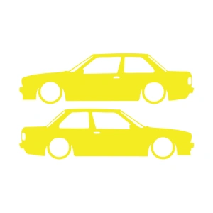 Basık Bmw E30 Sticker 17x17 Cm Sarı