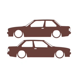 Basık Bmw E30 Sticker 17x17 Cm Kahverengi