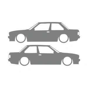 Basık Bmw E30 Sticker 17x17 Cm Gri