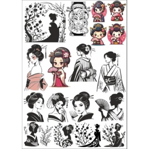 Geisha Sticker Set
