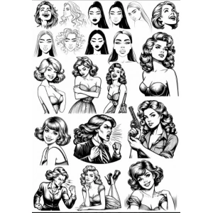 Siyah Beyaz Sticker Set