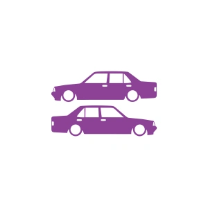 Basık Tofaş Şahin Doğan Sticker 17x17 Cm Mor