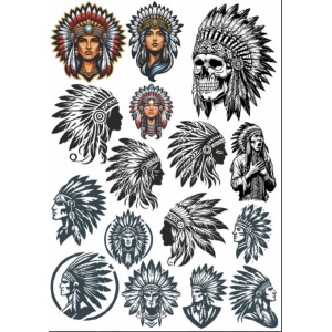 Apache Kızılderili Sticker Set