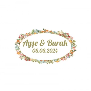 Kış Temalı Şık Dikdörtgen Etiket Kına Nişan Düğün 3x3 cm özel etiket / 50 adet sticker