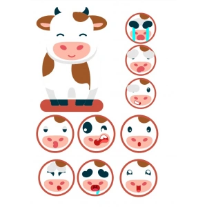 İnek Sticker Set