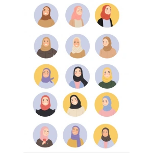 Kapalı Kız Sticker Set