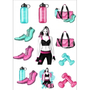 Sporcu Kız Sticker Set