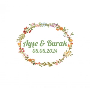 Kış Bitkili Yuvarlak Etiket Kına Nişan Düğün 3x3 cm özel etiket / 50 adet sticker