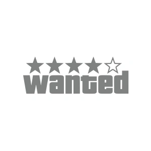 Wanted Sticker 17x17 Cm Gri