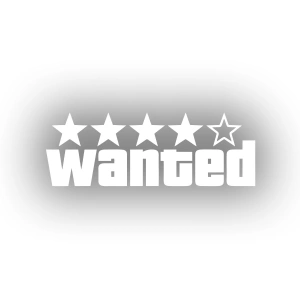 Wanted Sticker 17x17 Cm Beyaz