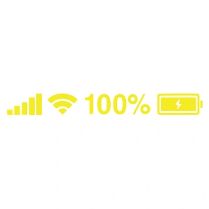  Batarya Pil Wifi Icon Oto Sticker 17x17 Cm Sarı