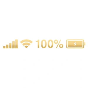  Batarya Pil Wifi Icon Oto Sticker 17x17 Cm Gold