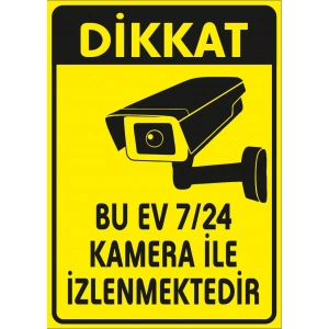 Bu ev 7/24 Kamer ile izlenmektedir Sticker 20X28 Cm