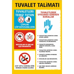 Tuvalet Talimatı Sticker 20X28 Cm
