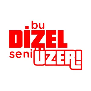 Bu Dizel Seni Üzer Oto Cam Sticker 17x17 Cm Kırmızı