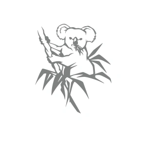 Koala Sticker 17x17 Cm Gri