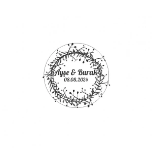 Noel Temalı Meyveli Yuvarlak Etiket Kına Nişan Düğün 3x3 cm özel etiket / 50 adet sticker