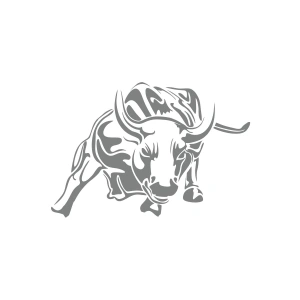 Kızgın Boğa Oto Sticker 17x17 Cm Gri