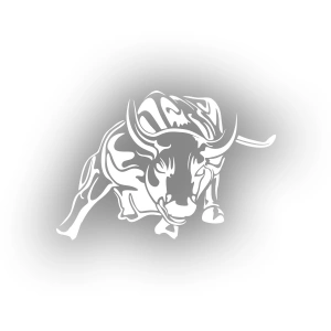 Kızgın Boğa Oto Sticker 17x17 Cm Beyaz