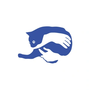 Kedi Seven El sticker 17x17 Cm Mavi