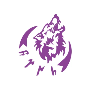 Bozkur Göktürkçe Türk Sticker 17x17 Cm Mor