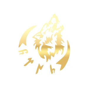 Bozkur Göktürkçe Türk Sticker 17x17 Cm Gold