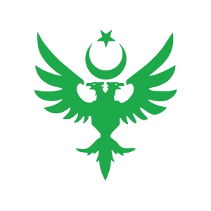 Çift Başlıklı Kartal ve Ay Yıldız Sticker 17x17 Cm Yeşil