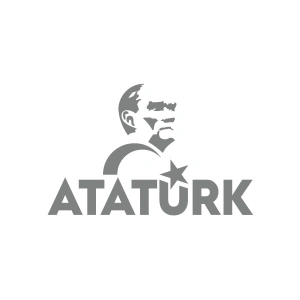 Atatürk Türk Bayrağı Sticker 17x17 Cm Gri