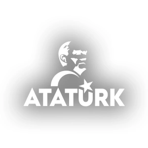 Atatürk Türk Bayrağı Sticker 17x17 Cm Beyaz