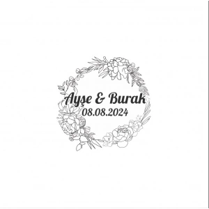 Yapraklı Kış Meyveli Etiket Kına Nişan Düğün 3x3 cm özel etiket / 50 adet sticker