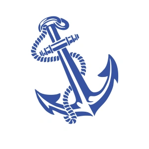 Denizci Çapası Sticker 17x17 Cm Mavi