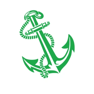 Denizci Çapası Sticker 17x17 Cm Yeşil