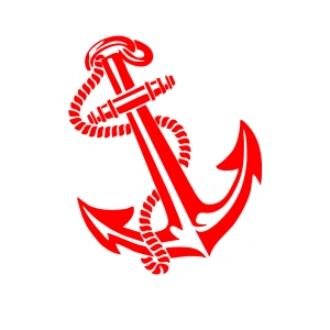 Denizci Çapası Sticker 17x17 Cm Kırmızı