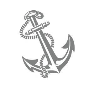 Denizci Çapası Sticker 17x17 Cm Gri