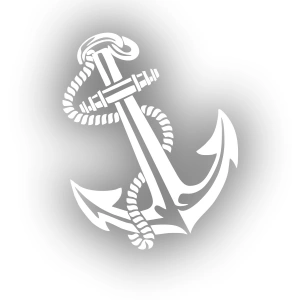 Denizci Çapası Sticker 17x17 Cm Beyaz