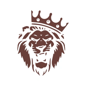 Kral Tacçlı Aslan Sticker 17x17 Cm Kahverengi