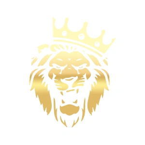 Kral Tacçlı Aslan Sticker 17x17 Cm Gold