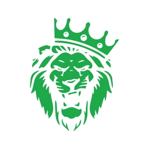 Kral Tacçlı Aslan Sticker 17x17 Cm Yeşil