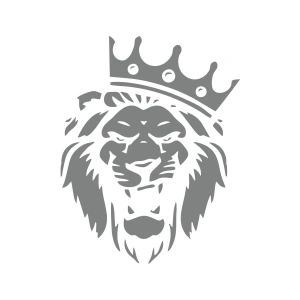 Kral Tacçlı Aslan Sticker 17x17 Cm Gri