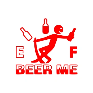 Beer Me Sticker 17x17 Cm Kırmızı